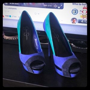 Jessica Simpson Colorblock Peep-toe Pumps